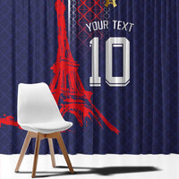 Custom Midnight Navy Football Window Curtain Paris Architectural Heritage Style - Wonder Print Shop