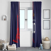 Custom Midnight Navy Football Window Curtain Paris Architectural Heritage Style - Wonder Print Shop
