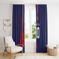 Custom Midnight Navy Football Window Curtain Paris Architectural Heritage Style - Wonder Print Shop