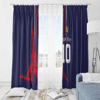 Custom Midnight Navy Football Window Curtain Paris Architectural Heritage Style - Wonder Print Shop