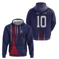 Custom Midnight Navy Football Zip Hoodie Paris Architectural Heritage Style - Wonder Print Shop
