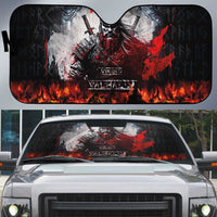 Viking Valhalla Auto Sun Shade Norseman and Burning Battlefield - Wonder Print Shop