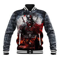 Viking Valhalla Baseball Jacket Norseman and Burning Battlefield - Wonder Print Shop