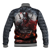 Viking Valhalla Baseball Jacket Norseman and Burning Battlefield - Wonder Print Shop