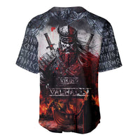 Viking Valhalla Baseball Jersey Norseman and Burning Battlefield - Wonder Print Shop
