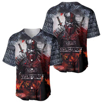 Viking Valhalla Baseball Jersey Norseman and Burning Battlefield - Wonder Print Shop