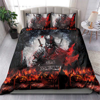 Viking Valhalla Bedding Set Norseman and Burning Battlefield - Wonder Print Shop