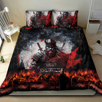 Viking Valhalla Bedding Set Norseman and Burning Battlefield - Wonder Print Shop