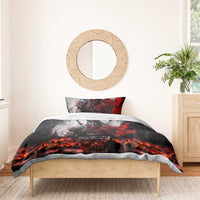 Viking Valhalla Bedding Set Norseman and Burning Battlefield - Wonder Print Shop