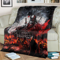 Viking Valhalla Blanket Norseman and Burning Battlefield - Wonder Print Shop