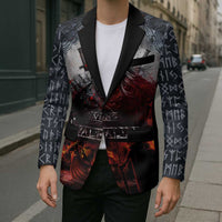 Viking Valhalla Blazer Norseman and Burning Battlefield - Wonder Print Shop