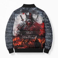 Viking Valhalla Bomber Puffer Jacket Norseman and Burning Battlefield - Wonder Print Shop