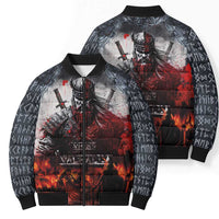 Viking Valhalla Bomber Puffer Jacket Norseman and Burning Battlefield - Wonder Print Shop
