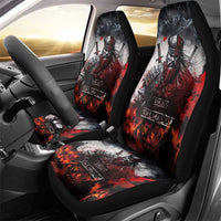 Viking Valhalla Car Seat Cover Norseman and Burning Battlefield - Wonder Print Shop