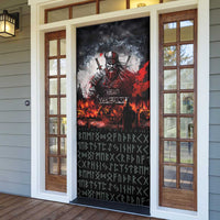 Viking Valhalla Door Cover Norseman and Burning Battlefield - Wonder Print Shop