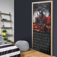 Viking Valhalla Door Cover Norseman and Burning Battlefield - Wonder Print Shop
