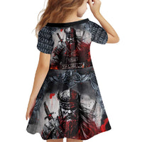 Viking Valhalla Family Matching Long Sleeve Bodycon Dress and Hawaiian Shirt Norseman and Burning Battlefield - Wonder Print Shop