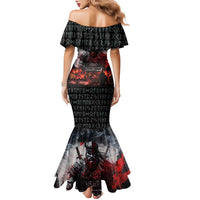 Viking Valhalla Family Matching Mermaid Dress and Hawaiian Shirt Norseman and Burning Battlefield - Wonder Print Shop