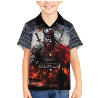 Viking Valhalla Family Matching Mermaid Dress and Hawaiian Shirt Norseman and Burning Battlefield - Wonder Print Shop