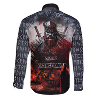 Viking Valhalla Family Matching Off The Shoulder Long Sleeve Dress and Hawaiian Shirt Norseman and Burning Battlefield - Wonder Print Shop