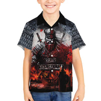 Viking Valhalla Family Matching Tank Maxi Dress and Hawaiian Shirt Norseman and Burning Battlefield - Wonder Print Shop