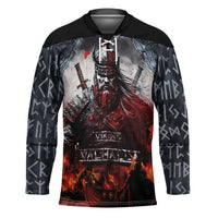 Viking Valhalla Hockey Jersey Norseman and Burning Battlefield - Wonder Print Shop
