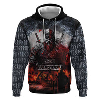 Viking Valhalla Hoodie Norseman and Burning Battlefield - Wonder Print Shop