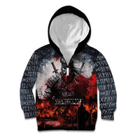 Viking Valhalla Kid Hoodie Norseman and Burning Battlefield - Wonder Print Shop