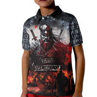 Viking Valhalla Kid Polo Shirt Norseman and Burning Battlefield - Wonder Print Shop