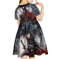 Viking Valhalla Kid Short Sleeve Dress Norseman and Burning Battlefield - Wonder Print Shop
