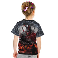 Viking Valhalla Kid T Shirt Norseman and Burning Battlefield - Wonder Print Shop