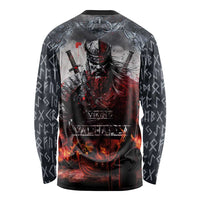 Viking Valhalla Long Sleeve Shirt Norseman and Burning Battlefield - Wonder Print Shop