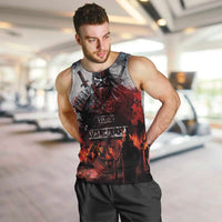 Viking Valhalla Men Tank Top Norseman and Burning Battlefield - Wonder Print Shop