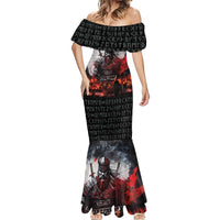 Viking Valhalla Mermaid Dress Norseman and Burning Battlefield - Wonder Print Shop
