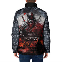 Viking Valhalla Padded Jacket Norseman and Burning Battlefield - Wonder Print Shop