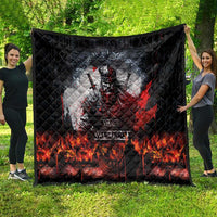 Viking Valhalla Quilt Norseman and Burning Battlefield - Wonder Print Shop