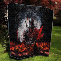 Viking Valhalla Quilt Norseman and Burning Battlefield - Wonder Print Shop