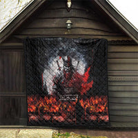 Viking Valhalla Quilt Norseman and Burning Battlefield - Wonder Print Shop