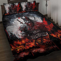 Viking Valhalla Quilt Bed Set Norseman and Burning Battlefield - Wonder Print Shop