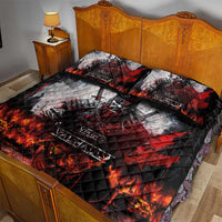 Viking Valhalla Quilt Bed Set Norseman and Burning Battlefield - Wonder Print Shop