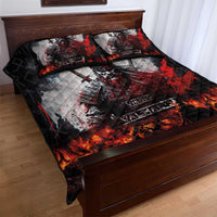 Viking Valhalla Quilt Bed Set Norseman and Burning Battlefield - Wonder Print Shop