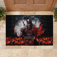 Viking Valhalla Rubber Doormat Norseman and Burning Battlefield - Wonder Print Shop