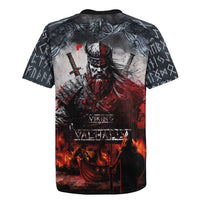 Viking Valhalla Rugby Jersey Norseman and Burning Battlefield - Wonder Print Shop