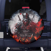 Viking Valhalla Spare Tire Cover Norseman and Burning Battlefield - Wonder Print Shop