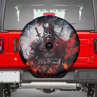 Viking Valhalla Spare Tire Cover Norseman and Burning Battlefield - Wonder Print Shop