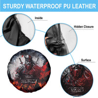 Viking Valhalla Spare Tire Cover Norseman and Burning Battlefield - Wonder Print Shop