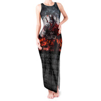 Viking Valhalla Tank Maxi Dress Norseman and Burning Battlefield - Wonder Print Shop