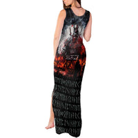 Viking Valhalla Tank Maxi Dress Norseman and Burning Battlefield - Wonder Print Shop