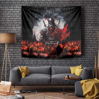 Viking Valhalla Tapestry Norseman and Burning Battlefield - Wonder Print Shop