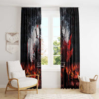 Viking Valhalla Window Curtain Norseman and Burning Battlefield - Wonder Print Shop